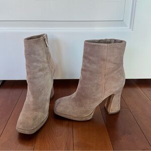 Seychelles Taupe Suede Ankle Booties
